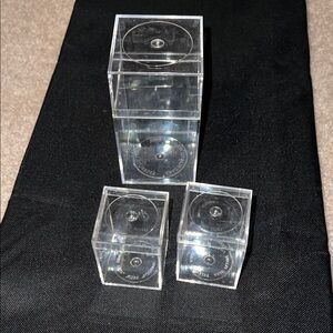 3  mini acrylic clear plastic storage boxes for sports memorabilia or coins